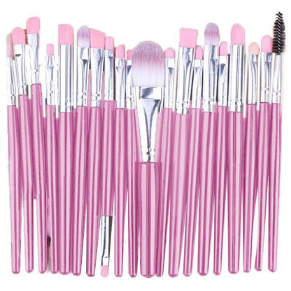 20 Pcs Makeup Brush Set Eyeshadow Eyebrow Powder Foundation Contour Lip Brushes