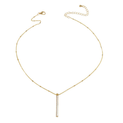Fashion Jewellery Gold Chain White Enamel Bar Pendant Necklace Women Accessories