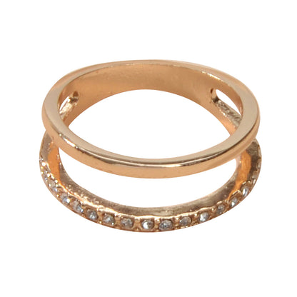 Fashion Jewelry Rhinestone Gold Eternity Ring Women Wedding Party Accessories