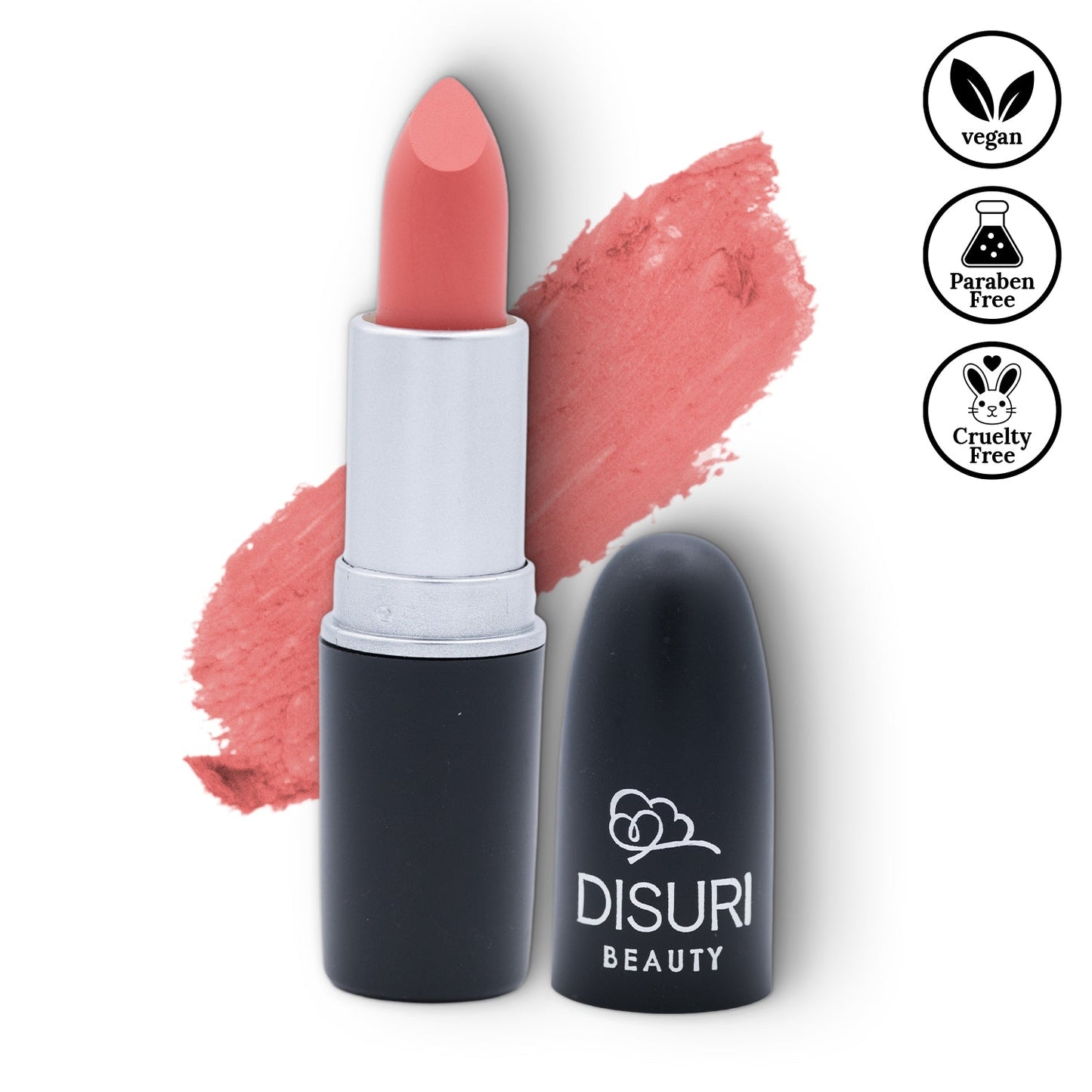 DISURI Beauty Vegan & Cruelty-Free Matte Bullet Lipstick - Rose Petal #12