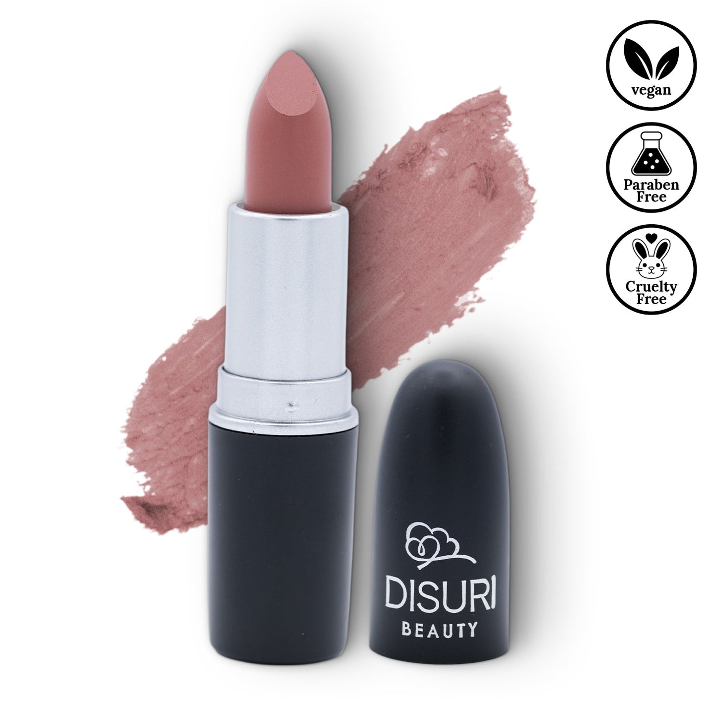 DISURI Beauty Vegan & Cruelty-Free Matte Bullet Lipstick - Rosewood Charm #24