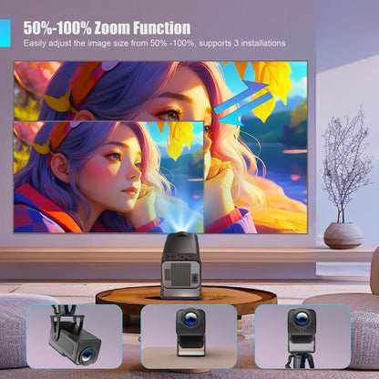 NNEOBA Android 13 Mini Projector Black