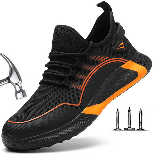 NNEOBA Safety Toe Work Shoes for Men Women (orange)