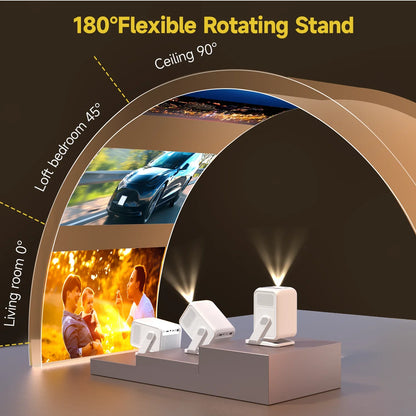 NNEOBA 4K HD Portable Projector White