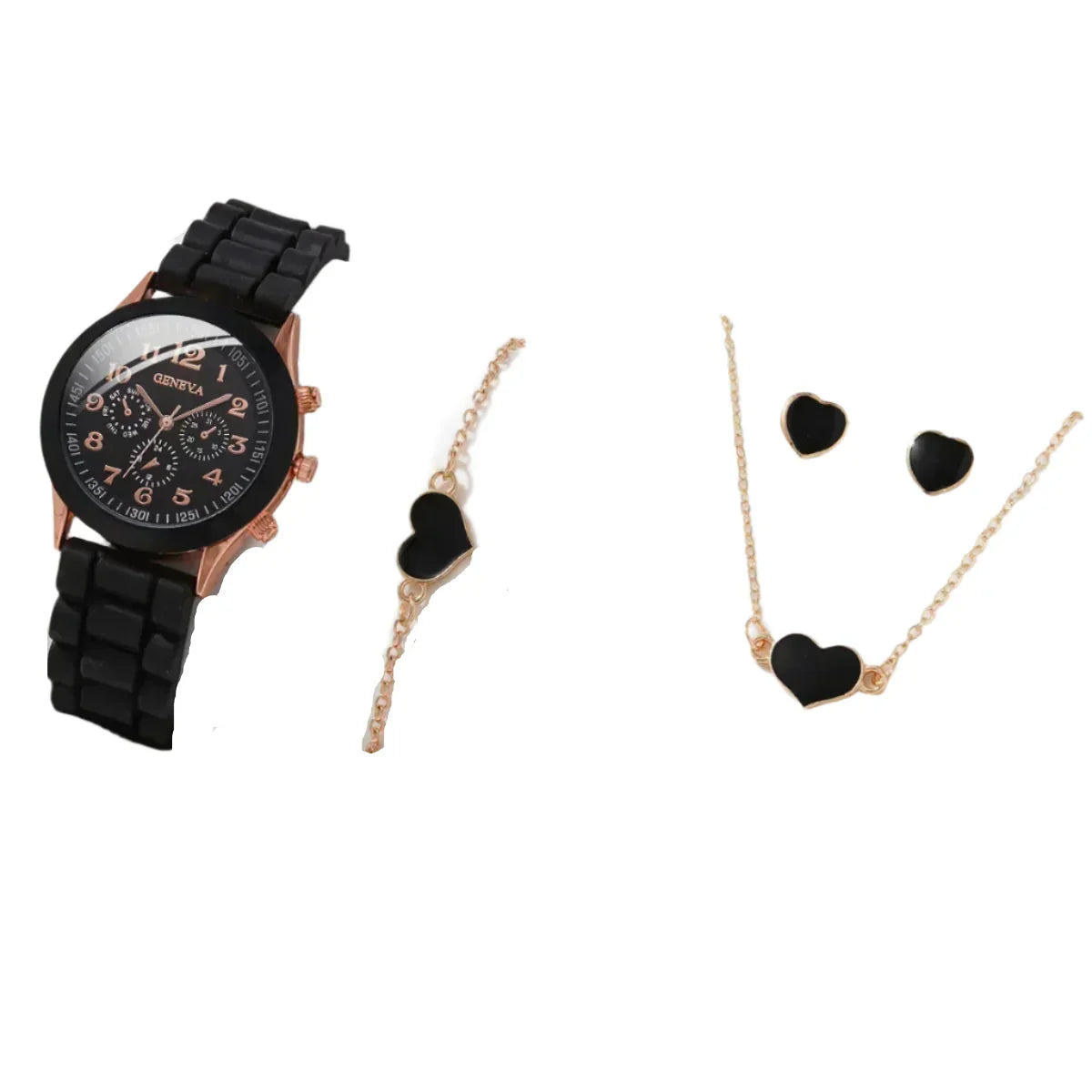 Womens Watch Jewelry Bracelet Ring Set (BK-AX)