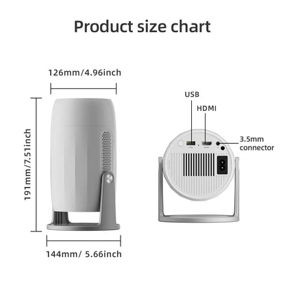 NNEOBA Ultra HD Portable Projector White