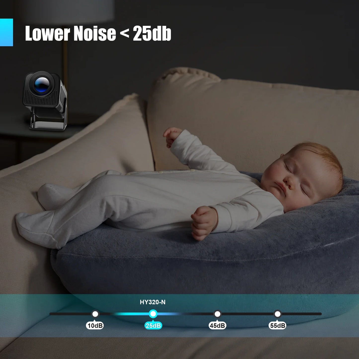 NNEOBA Android 13 Mini Projector Black