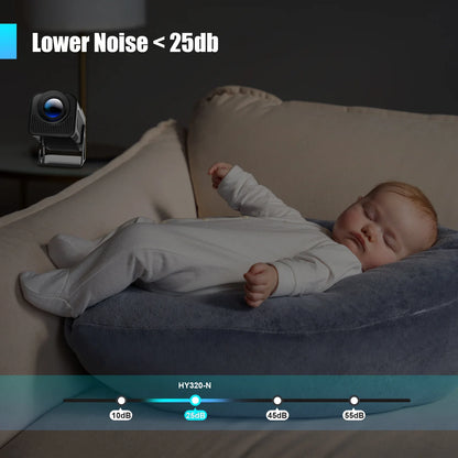 NNEOBA Android 13 Mini Projector Black