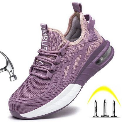 Safety Toe Work Shoes for Men Women (pink)