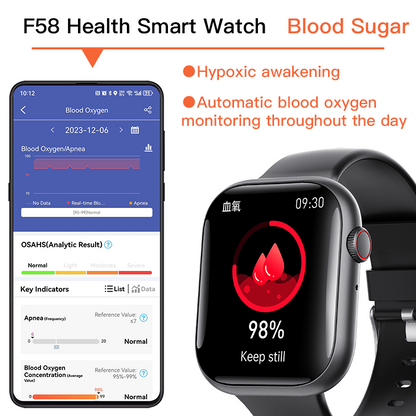 Smart Watch for Men Women Health: blood sugar monitor  blood lipids Uric acid