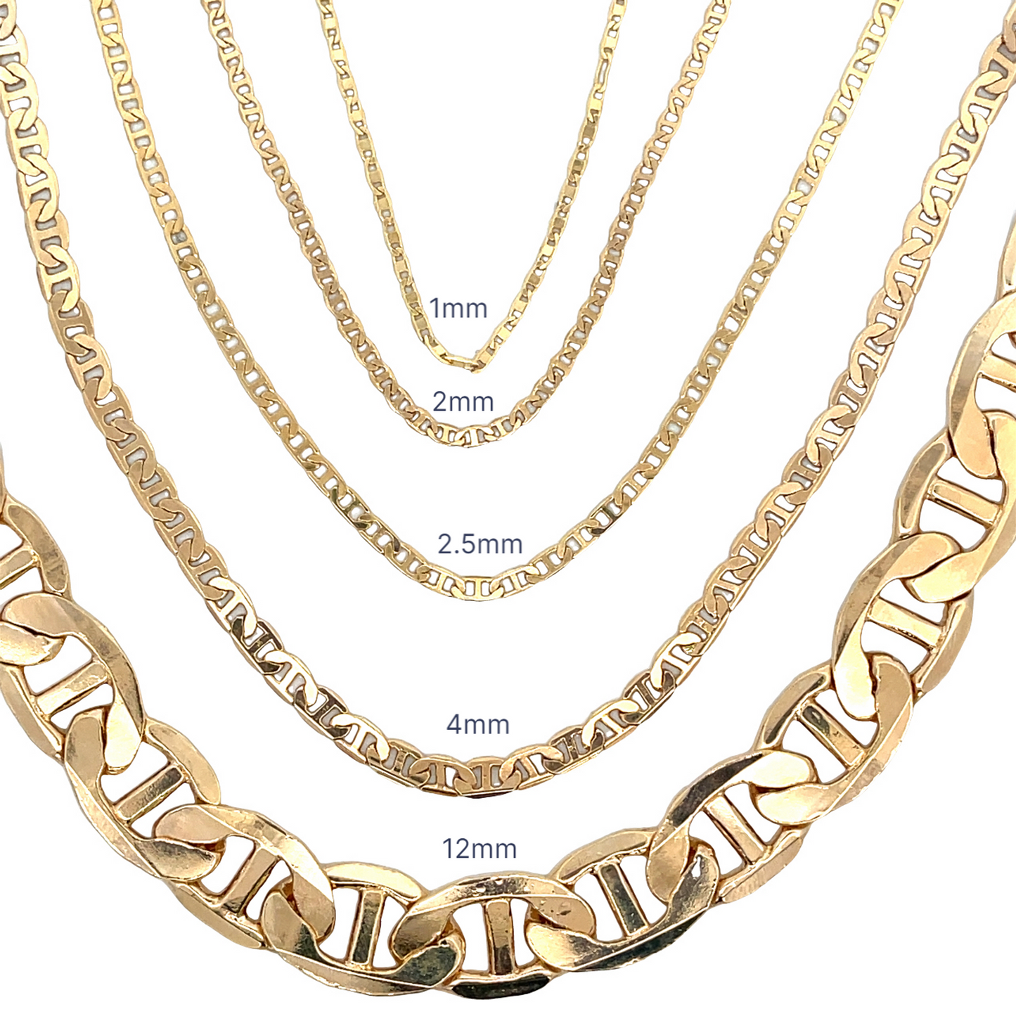 Flat Mariner Chain Anklet (E56-E61)