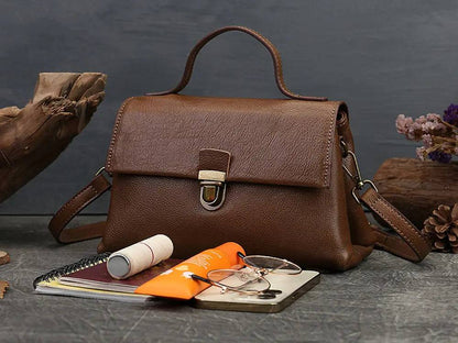 Women Satchel Shoulder Bag Vintage Top Handle Bag