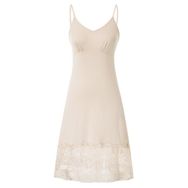 Belle Poque Women Dresses Lace Hem Full Slip Dress Spaghetti Straps V-Neck Hips-Wrapped Fashion Casual Summer Dresses Mini Lady