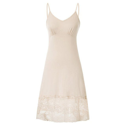 Belle Poque Women Dresses Lace Hem Full Slip Dress Spaghetti Straps V-Neck Hips-Wrapped Fashion Casual Summer Dresses Mini Lady