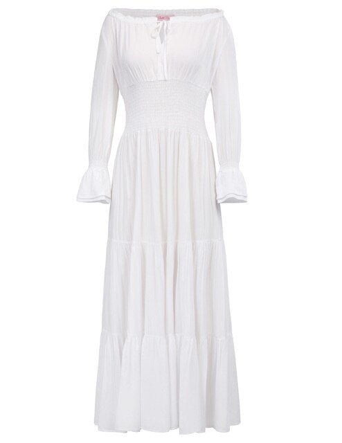 Belle Poque Women Dresses Long Sleeve Comfortable Rayon Renaissance Dresses Summer Maxi Dress Sexy Ruched Summer Autumn New Lady