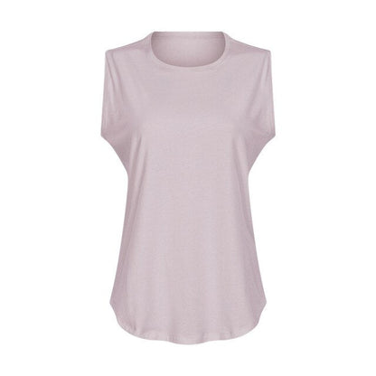 Cotton Fitness Workout Gym Tank Tops Women Quick Dry Hip-length Sport Yoga Tops Vest Leisure Sleeveless Shirts