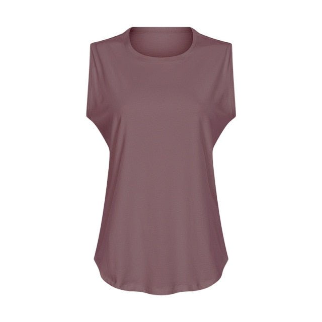 Cotton Fitness Workout Gym Tank Tops Women Quick Dry Hip-length Sport Yoga Tops Vest Leisure Sleeveless Shirts