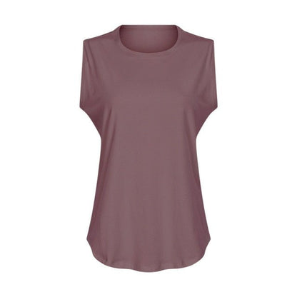 Cotton Fitness Workout Gym Tank Tops Women Quick Dry Hip-length Sport Yoga Tops Vest Leisure Sleeveless Shirts