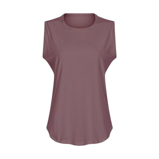 Cotton Fitness Workout Gym Tank Tops Women Quick Dry Hip-length Sport Yoga Tops Vest Leisure Sleeveless Shirts