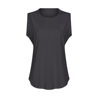 Cotton Fitness Workout Gym Tank Tops Women Quick Dry Hip-length Sport Yoga Tops Vest Leisure Sleeveless Shirts