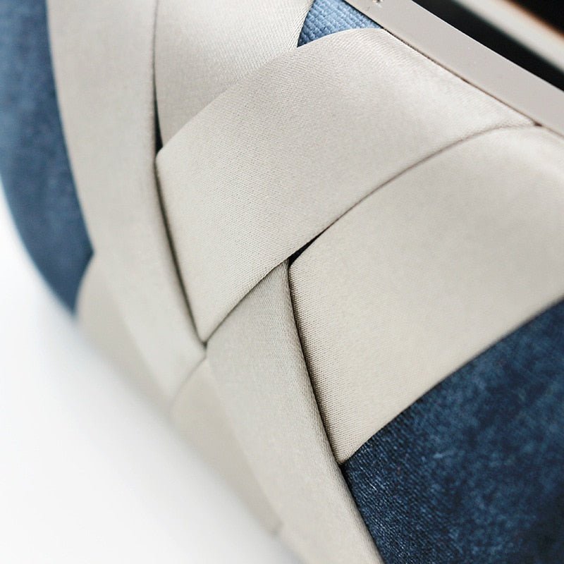 Criss Cross Satin Women Evening Bags Velvet Blue Color Party Small Day Clutch Handbags Pillow Design Holder