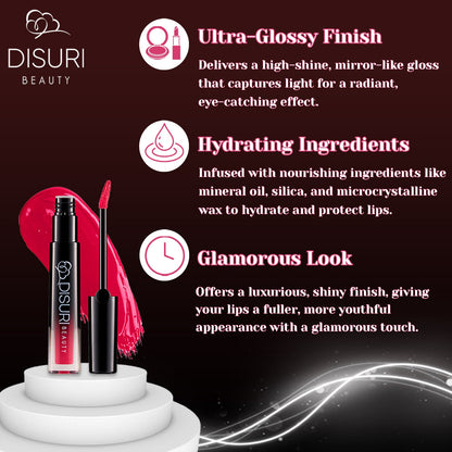 DISURI Beauty Glossy Blast Lip Gloss - Medellín