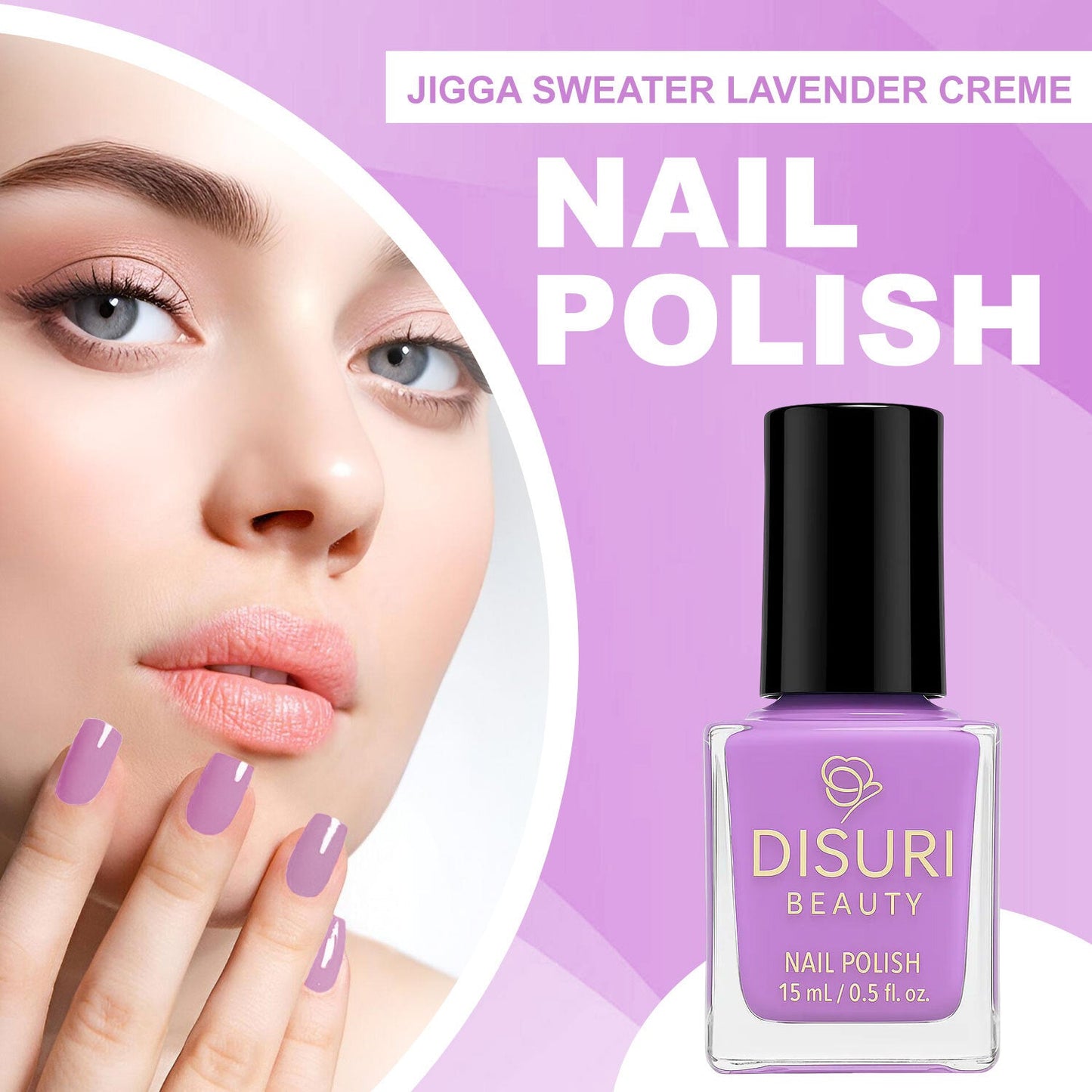 Jigga Sweater – Vegan Pastel Lavender Nail Polish | Cruelty-Free Crème Finish by DISURI Beauty
