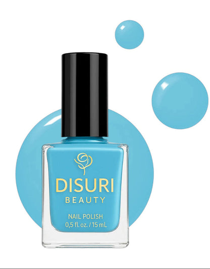 DISURI Beauty Vegan Nail Polish – La La Land (#5D9ED2 Sky Blue, 0.7 oz)
