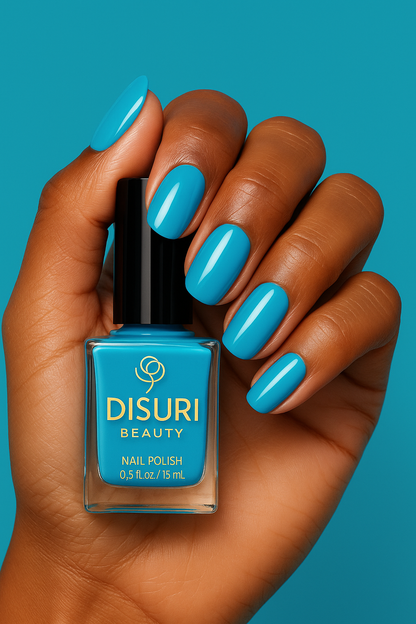 DISURI Beauty Vegan Nail Polish – La La Land (#5D9ED2 Sky Blue, 0.7 oz)