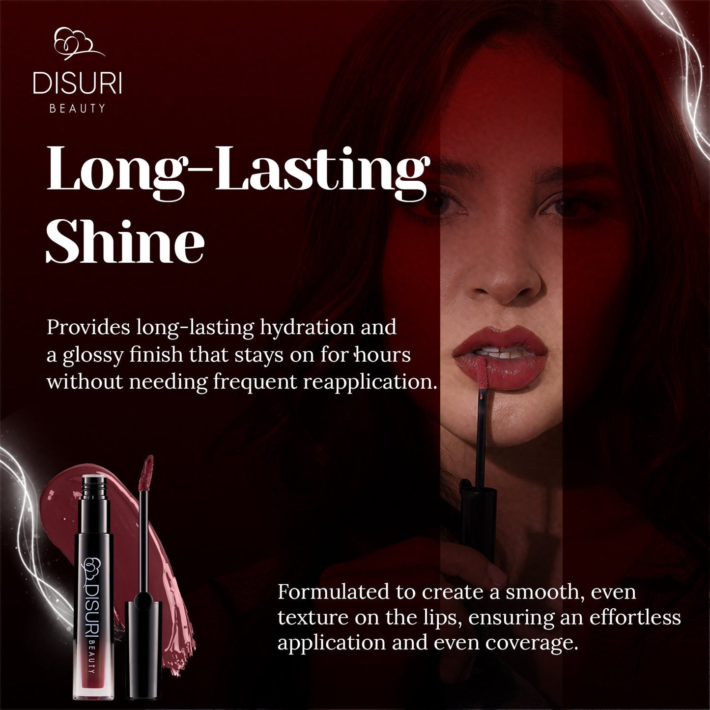 DISURI Beauty Glossy Blast Lip Gloss - Passion Wine