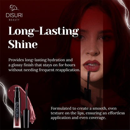 DISURI Beauty Glossy Blast Lip Gloss - Passion Wine