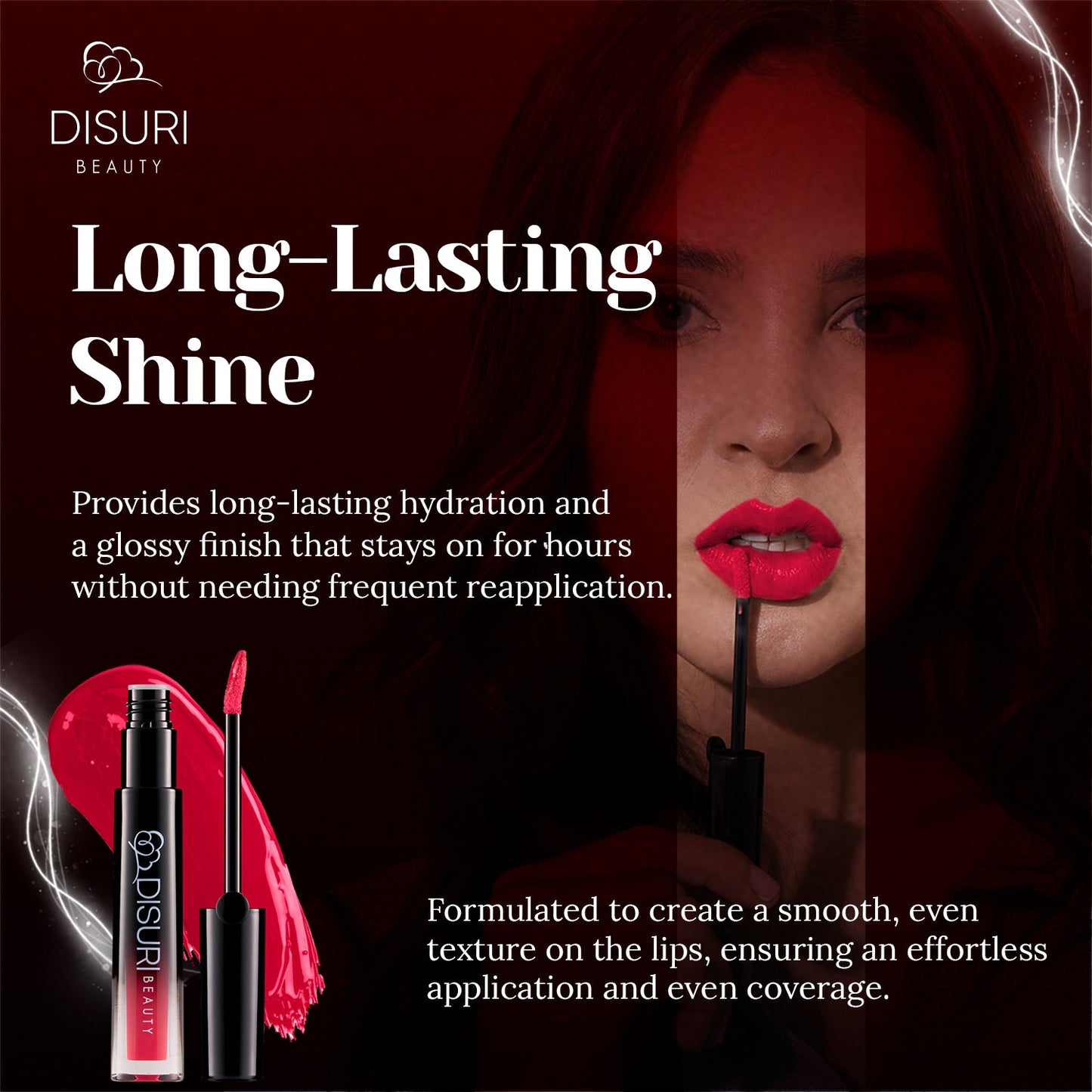 DISURI Beauty Glossy Blast Lip Gloss - Pink Fire