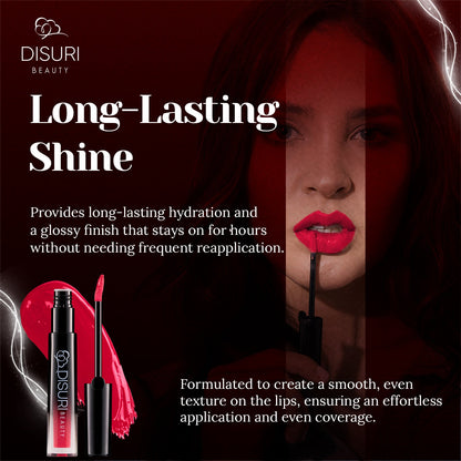 DISURI Beauty Glossy Blast Lip Gloss - Pink Fire