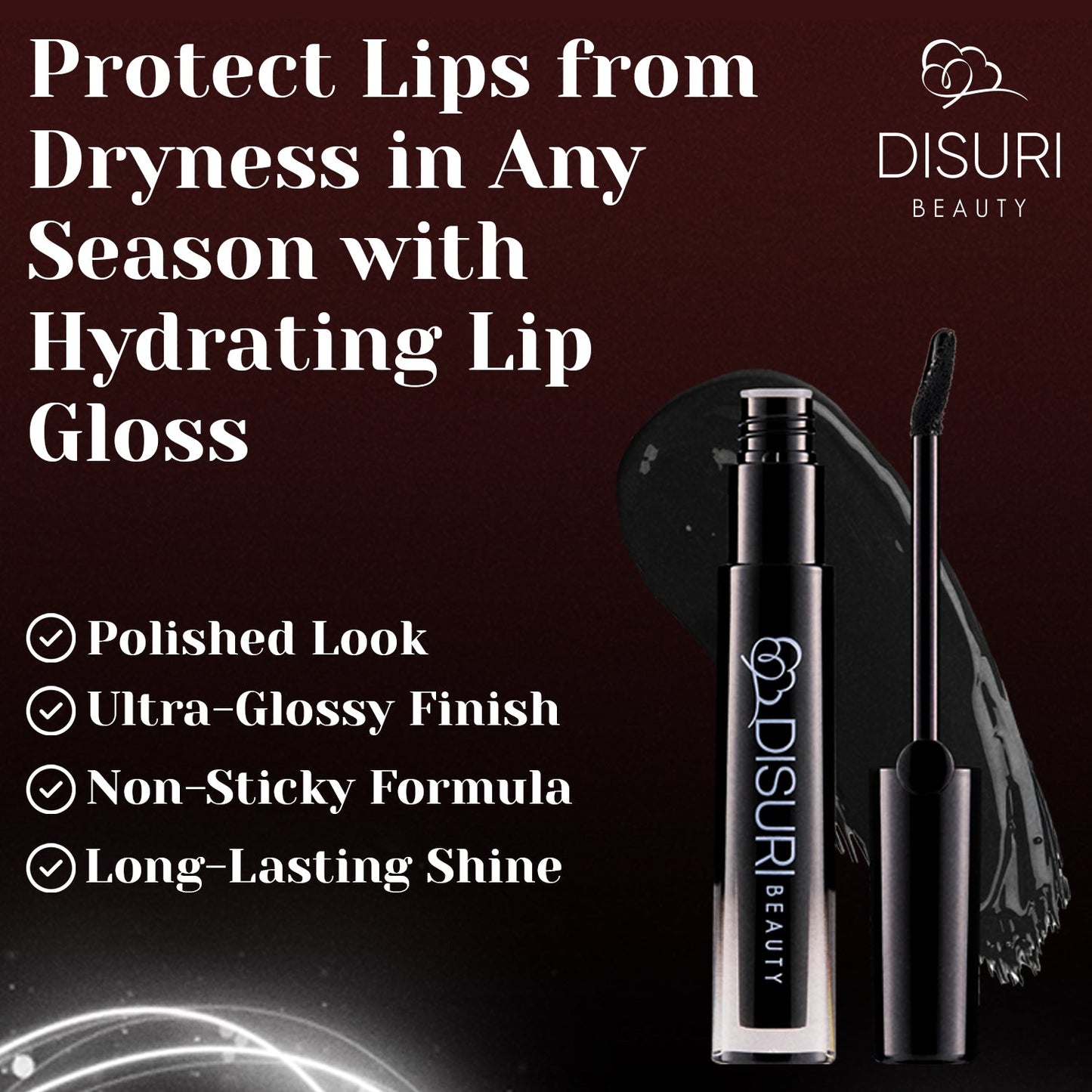 DISURI Beauty Glossy Blast Lip Gloss - Widow's Kiss