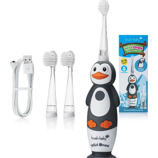 Szczoteczka Brush-baby WildOnes Penguin Szara (5060178102789)