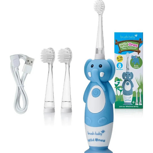 Szczoteczka Brush-baby WildOnes Elephant Niebieska (5060178102741)