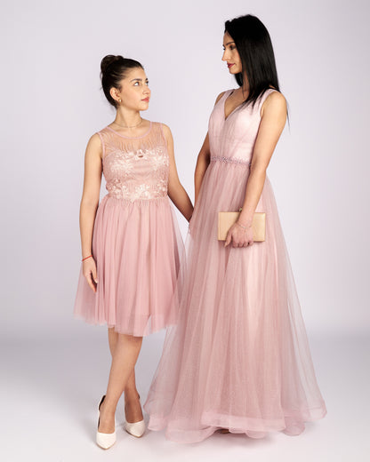 Mia Pink Tulle and Lace knee length Dress " evening dresses "