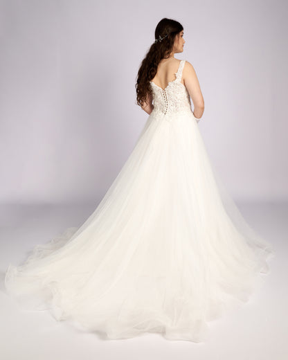 Augustine Hand Beaded Embroidery Lace with Crystals Wedding Dresses