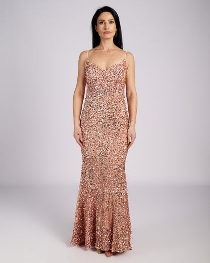 Pink Star Sequin Maxi Dress " evening dresses "
