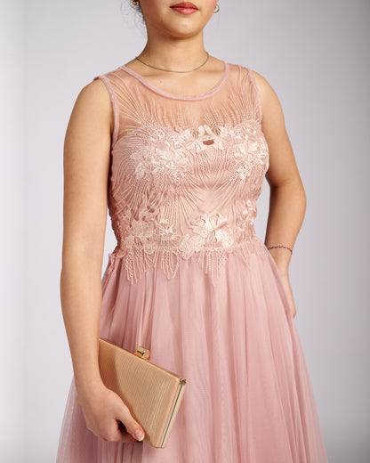 Mia Pink Tulle and Lace knee length Dress " evening dresses "