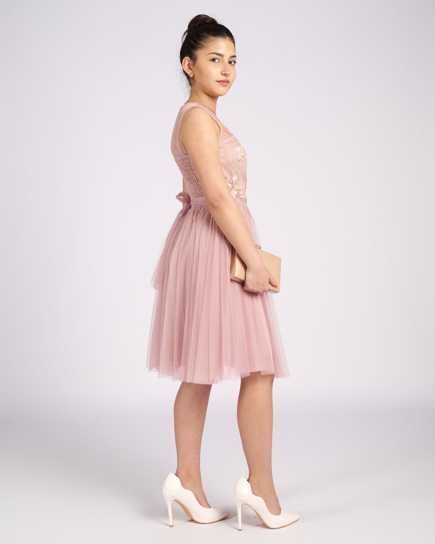 Mia Pink Tulle and Lace knee length Dress " evening dresses "