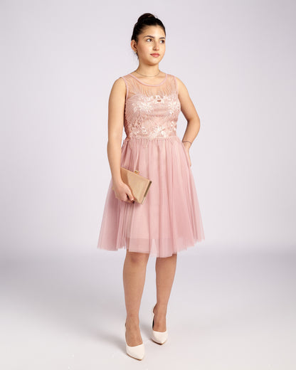 Mia Pink Tulle and Lace knee length Dress " evening dresses "