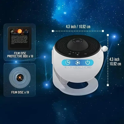NNETM Galaxy Star Projector with 13 Discs USB