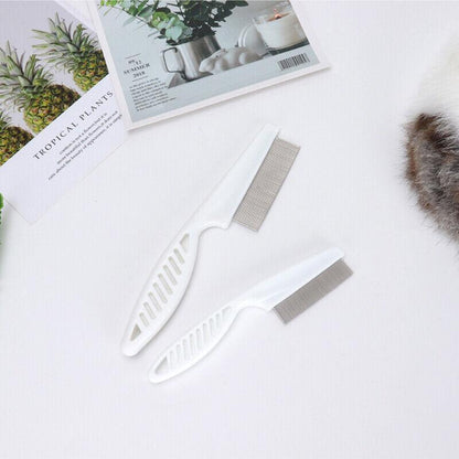 1Pc Large Fine Toothed Flea Flee Metal Nit Head Hair Lice Comb With Handle