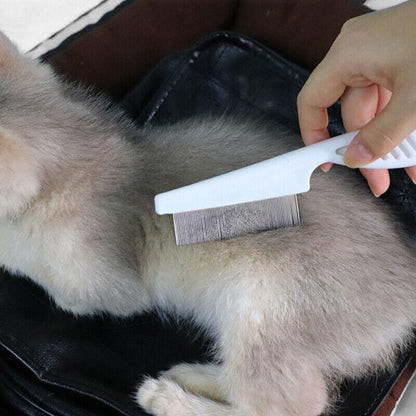 1Pc Large Fine Toothed Flea Flee Metal Nit Head Hair Lice Comb With Handle