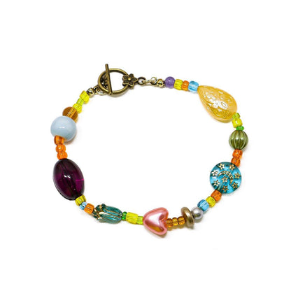 Colourful Ethnic Vintage Beaded Necklace Bracelet Ring Set Boho Jewelry Girl