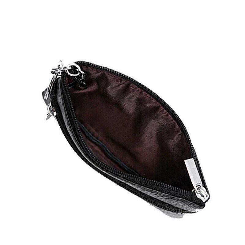 Coin Small Change Bag Card Wallet Pouch Zip Up Women Key Ring Leather Mini Purse