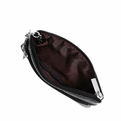 Coin Small Change Bag Card Wallet Pouch Zip Up Women Key Ring Leather Mini Purse