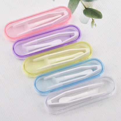 Contact Lens Tweezers Stick Inserter Remover Tool Kit Tip Storage Case Box Set