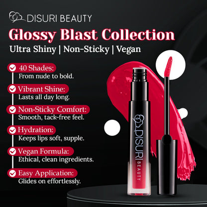 DISURI Beauty Glossy Blast Lip Gloss - Medellín